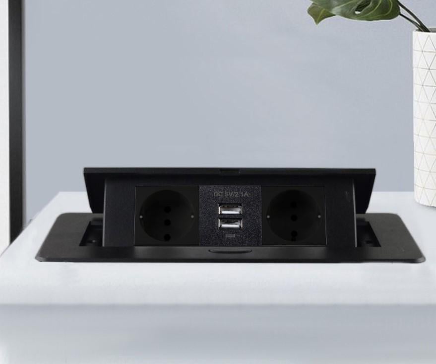 Двойная розетка скрыта с USB разъемом Двойная розетка скрыта с USB разъемом