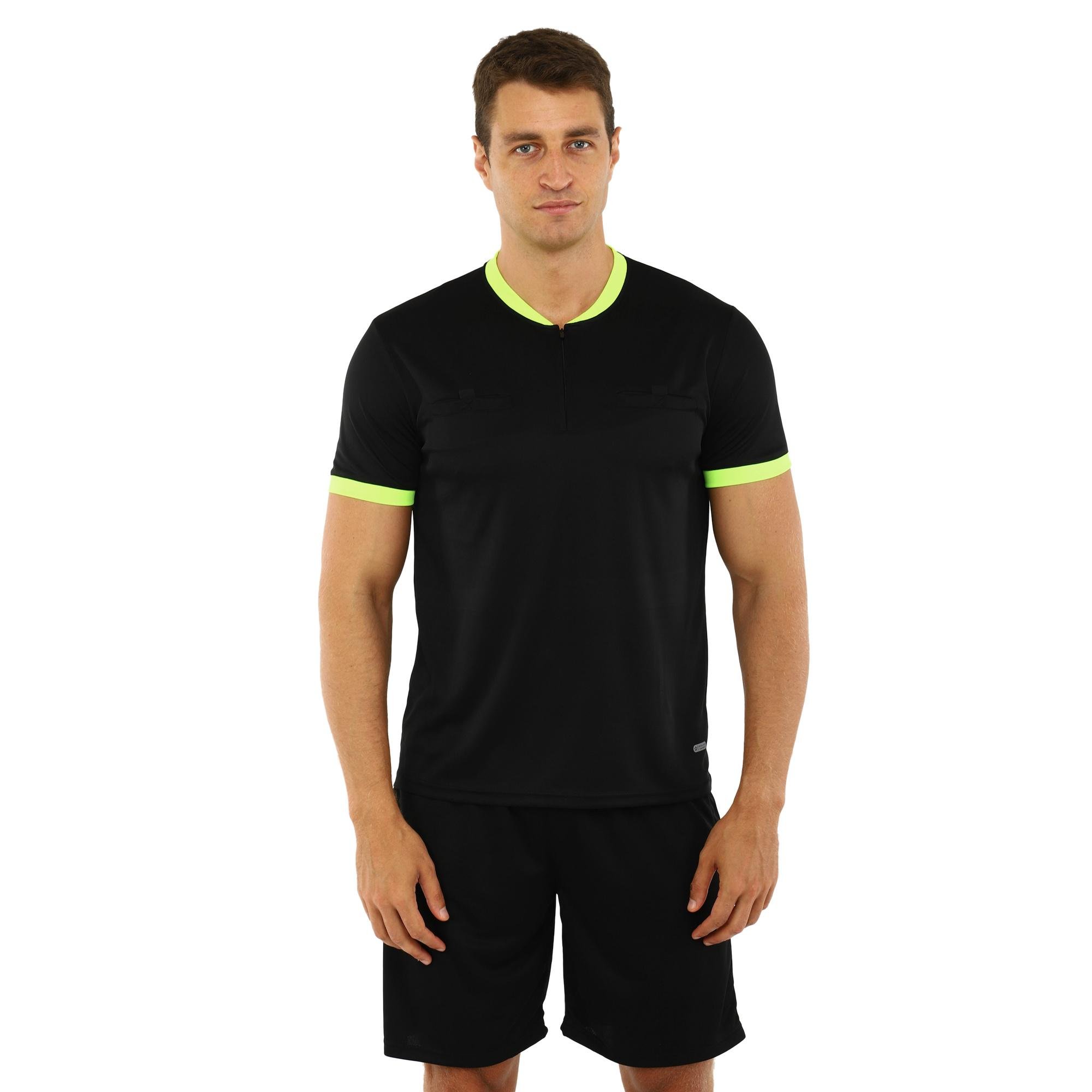 Форма футбольного судьи SP-Sport CO-581 футболка и шорты L Черно-салатовый