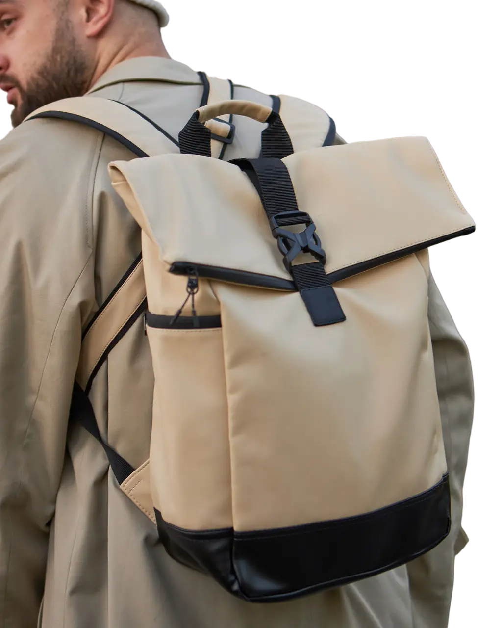 Городской рюкзак Rolltop для ноутбука/путешествий Бежевый (377201598)