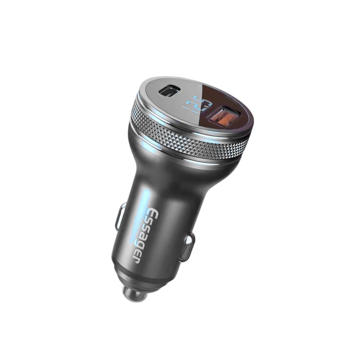 Зарядное устройство для автомобильного Essager USB+USB-C qc 3.0+PD 36 W Metall с дисплеем (25397327)