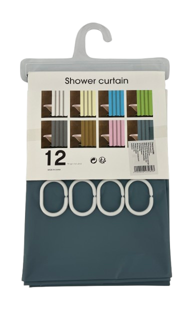 Шторка для ванной с кольцами Stenson R29846 180x180 см Steel Blue (27457067)