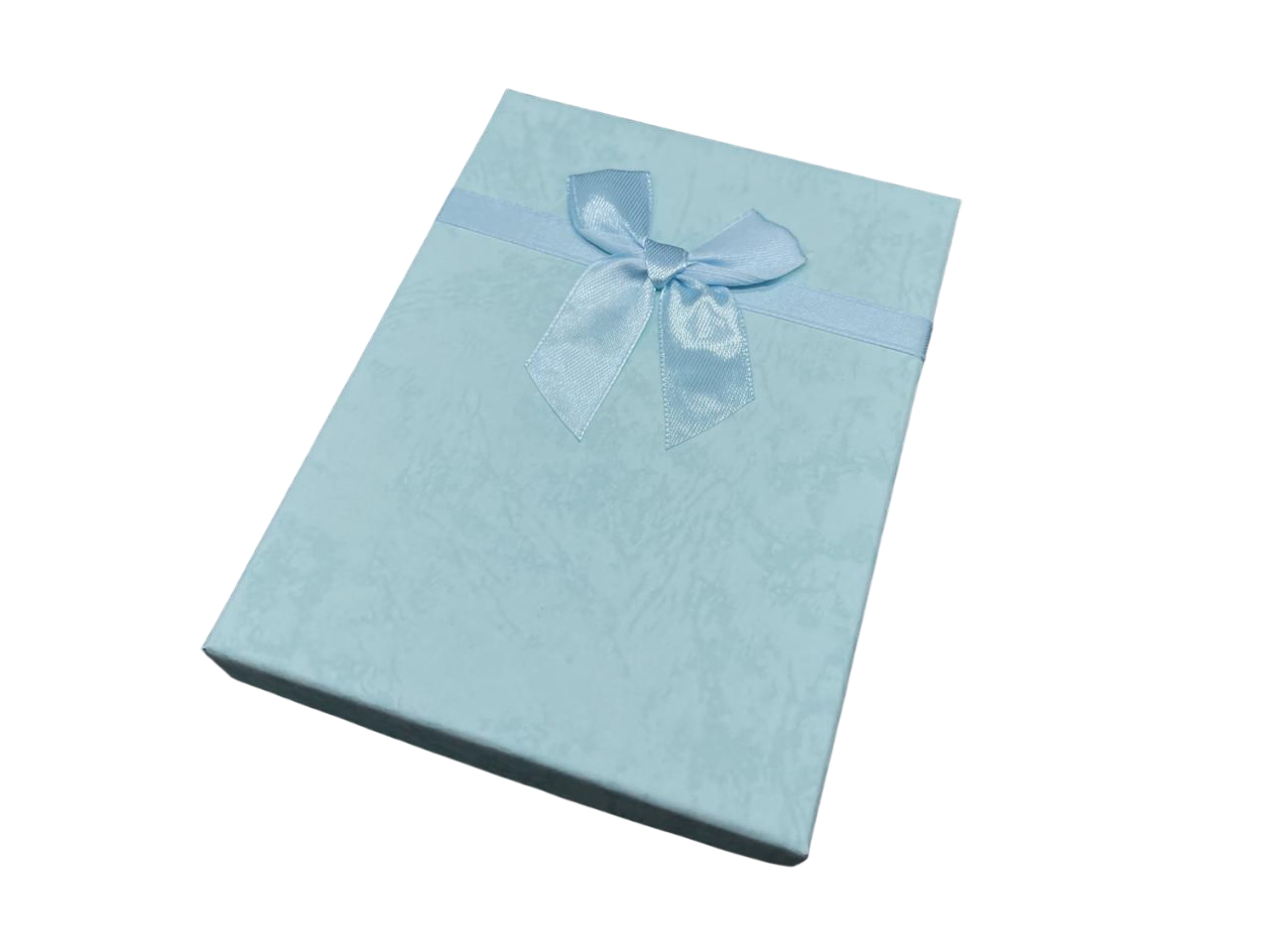 Коробка подарочная с бантом с крышкой мрамор 12х16х3 см Бирюзовый (KR-027-25)