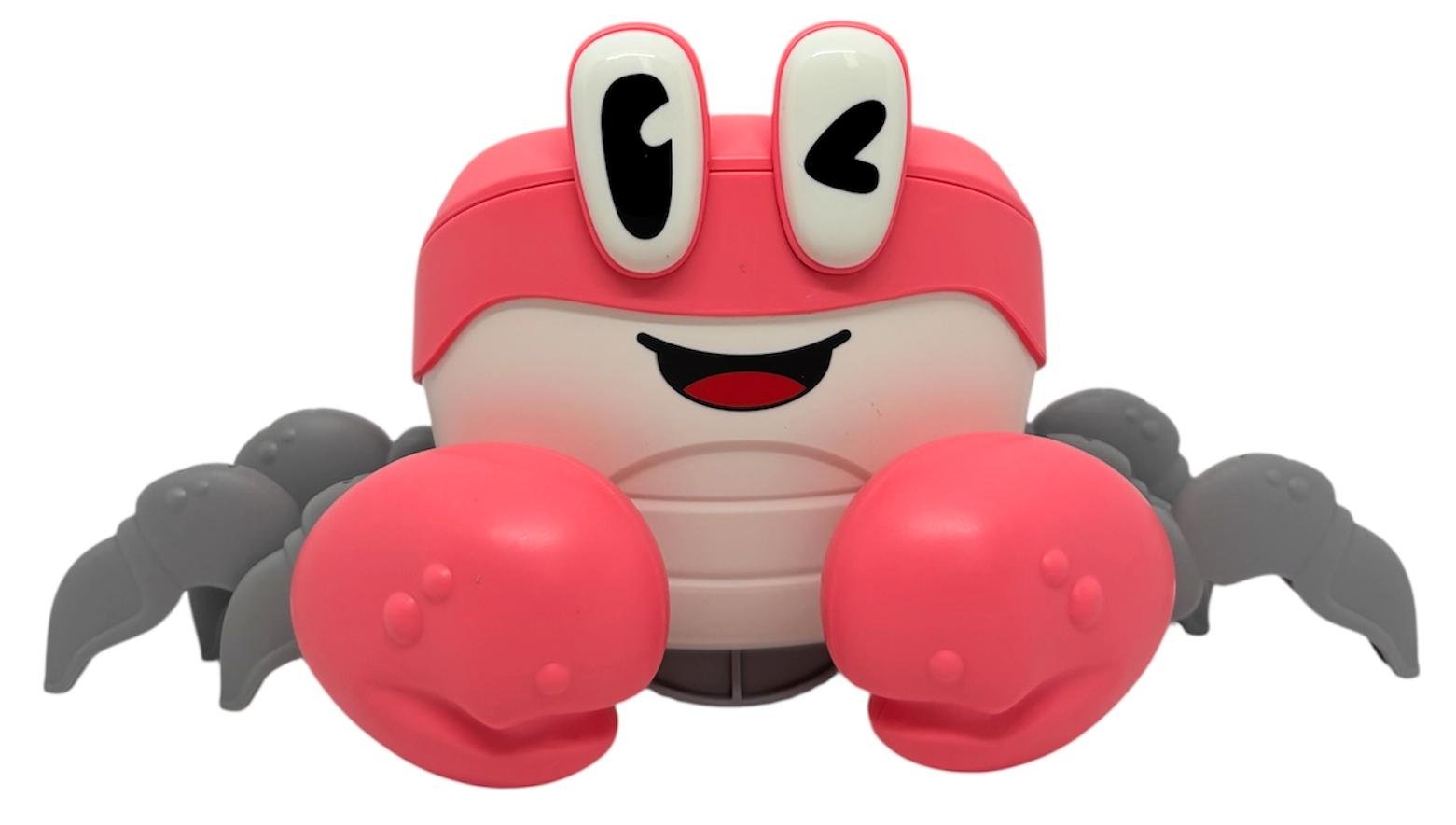 Іграшка розвиваюча Крабик рухається бігає для дітей з мелодіями та датчитком перешкоди Рожевий