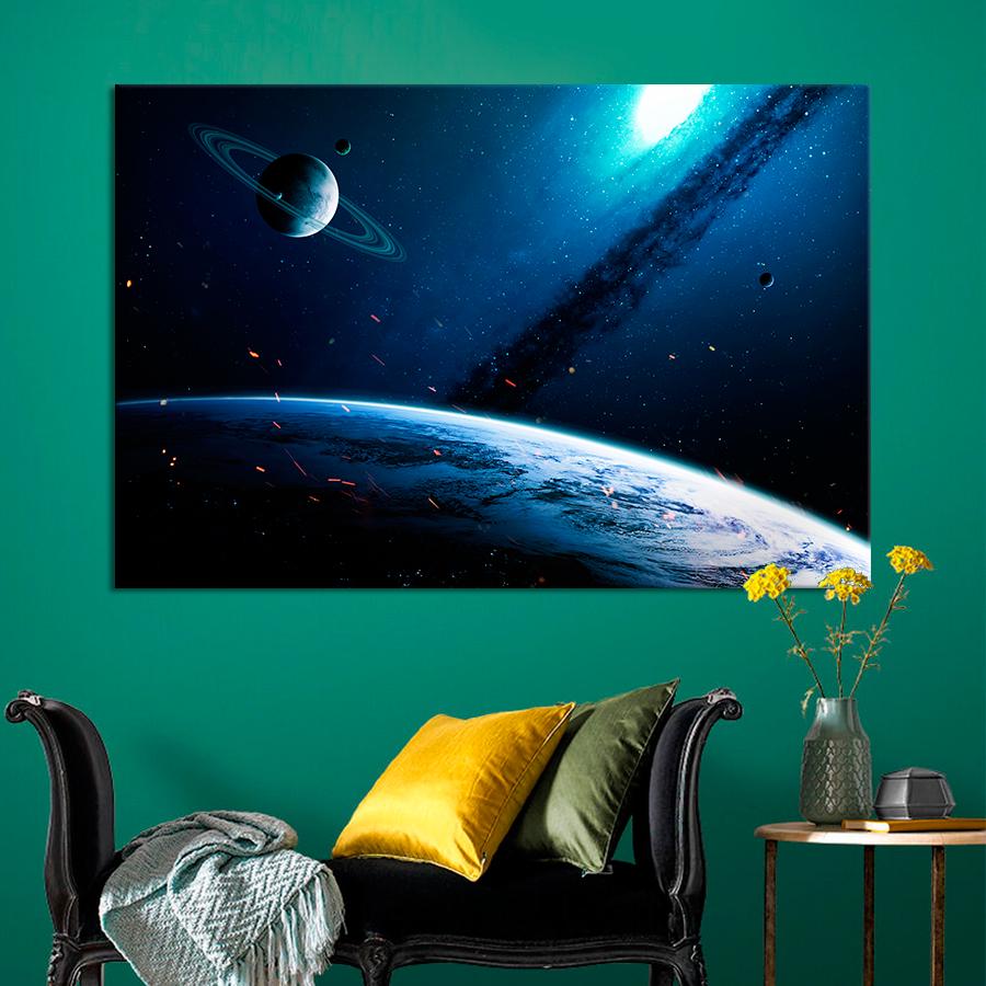 Картина на холсте Синий космос 80x54 см (V198-1_L)