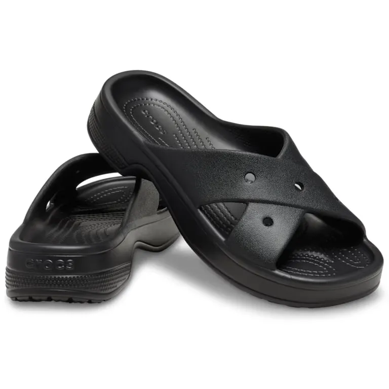 Шльопанці жіночі Crocs Classic Cross Strap Black р. 37-38 Чорний (21811)