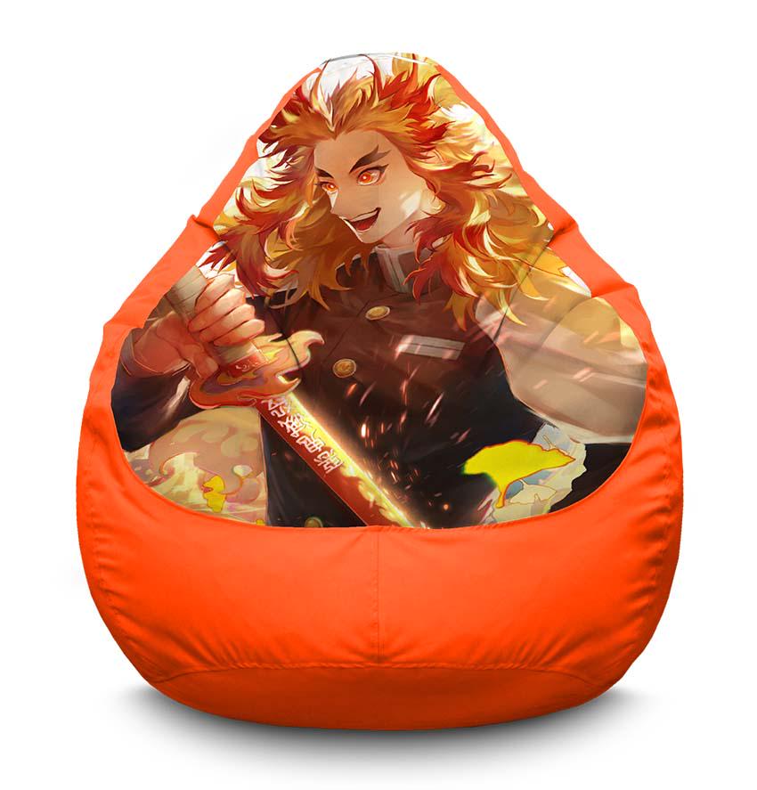 Кресло-мешок iPuff Strong Kyojuro Rengoku Demon Slayer оксфорд XXL 90х125 см Оранжевый (116917-1)