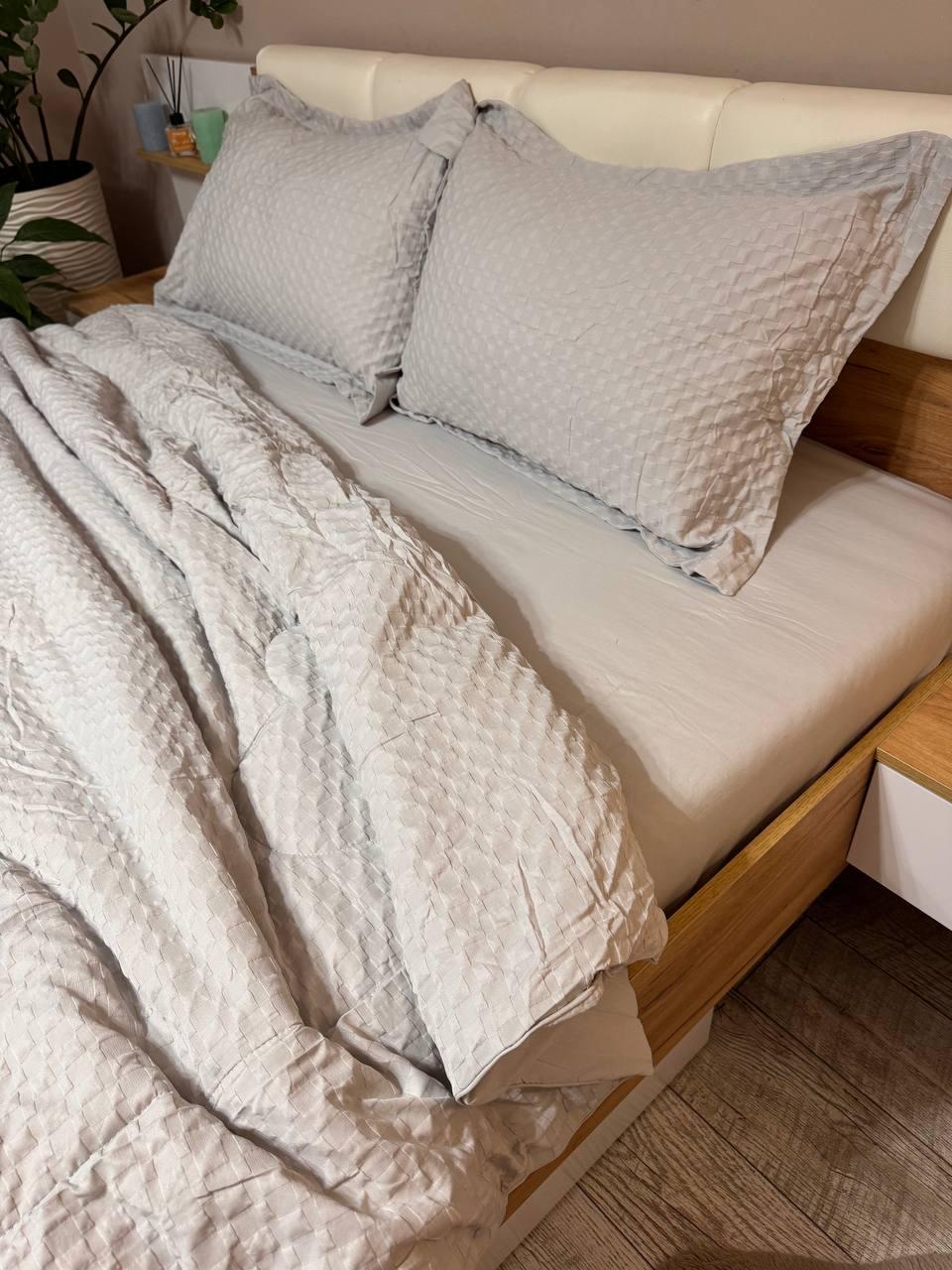 Постільна білизна з ковдрою сатин євро 200х230 см наволочки 50х70 см 2 шт. Сірий (Д-Al-sat-kovdra-001-04) - фото 7 Постільна білизна з ковдрою сатин євро 200х230 см наволочки 50х70 см 2 шт. Сірий (Д-Al-sat-kovdra-001-04) - фото 7