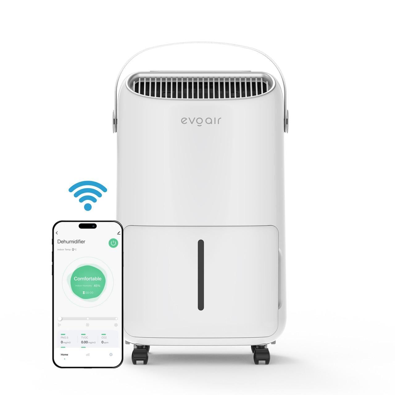 Осушувач повітря EvoAir NovaDry 12 Smart 12 л/24 год датчик вологості/іонізація/УФ-лампа/сушіння одягу резервуар 2,5 л (2662799599)
