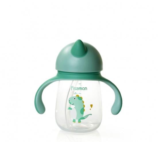 Поильник для напоїв дитячий Fissman 15x8x15 см 260 мл із соломинкою із пластику Зелений (6902)