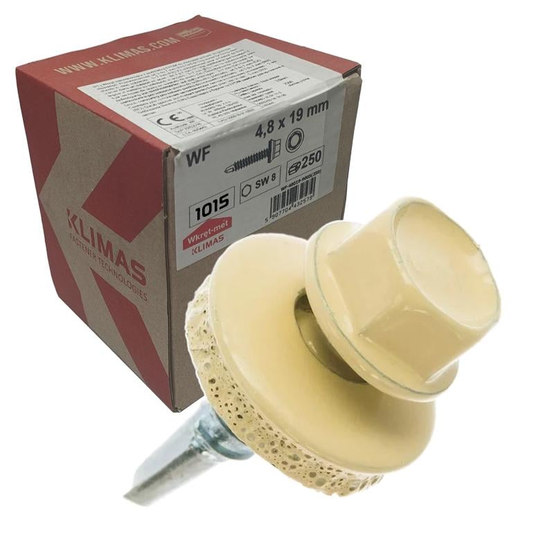 Саморез кровельный по металлу Klimas Wkret-Met RAL 1015 4,8x19 мм 250 шт.