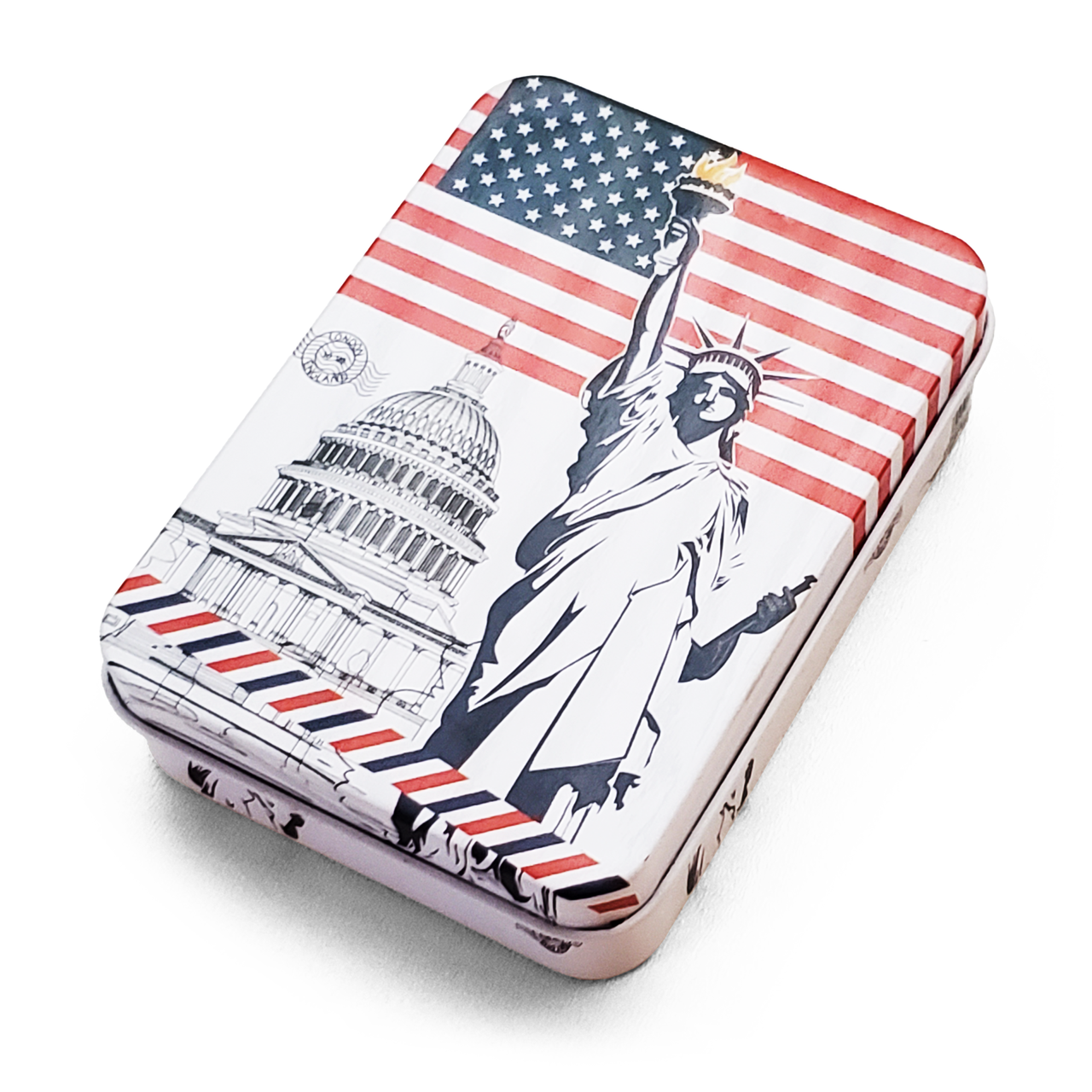 Подарочная коробка США металлическая 9х7х2 см (1702553856)