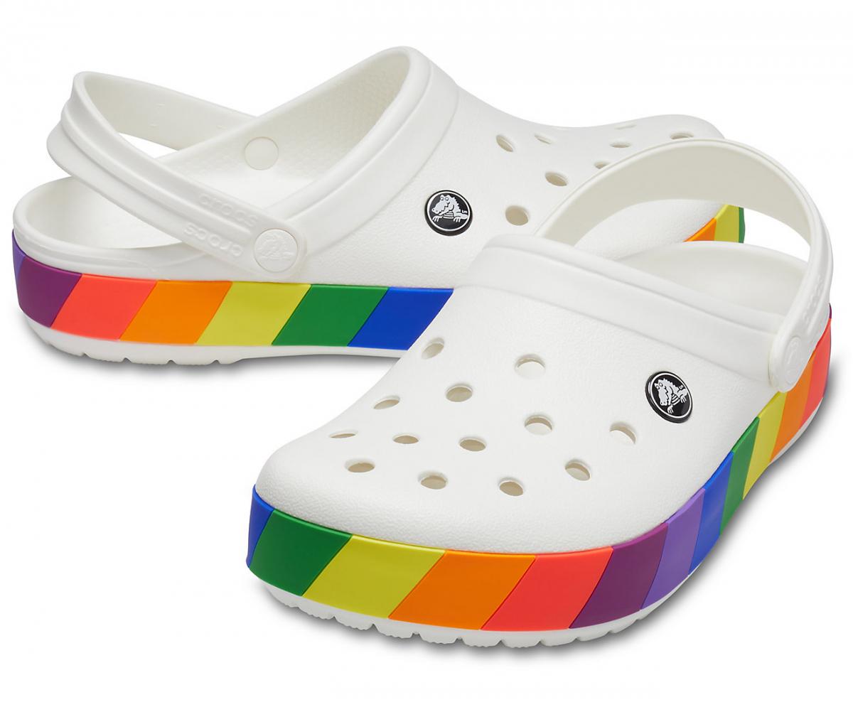 Сабо CrocsCrocband Rainbow Block Clog M8W10 р. 41 26,5 см White (206361-W) - фото 3