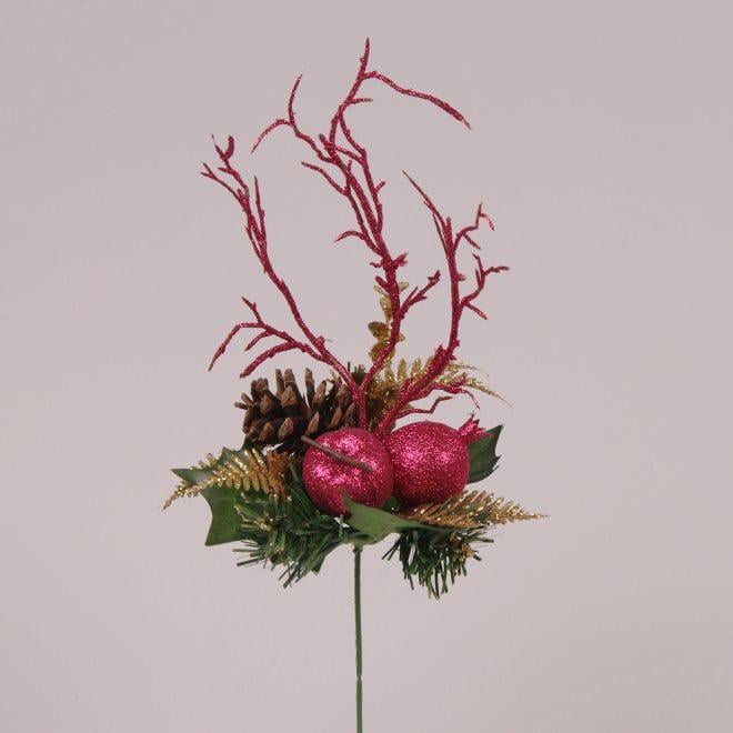 Декоративная ветка новогодняя Flora (75593)