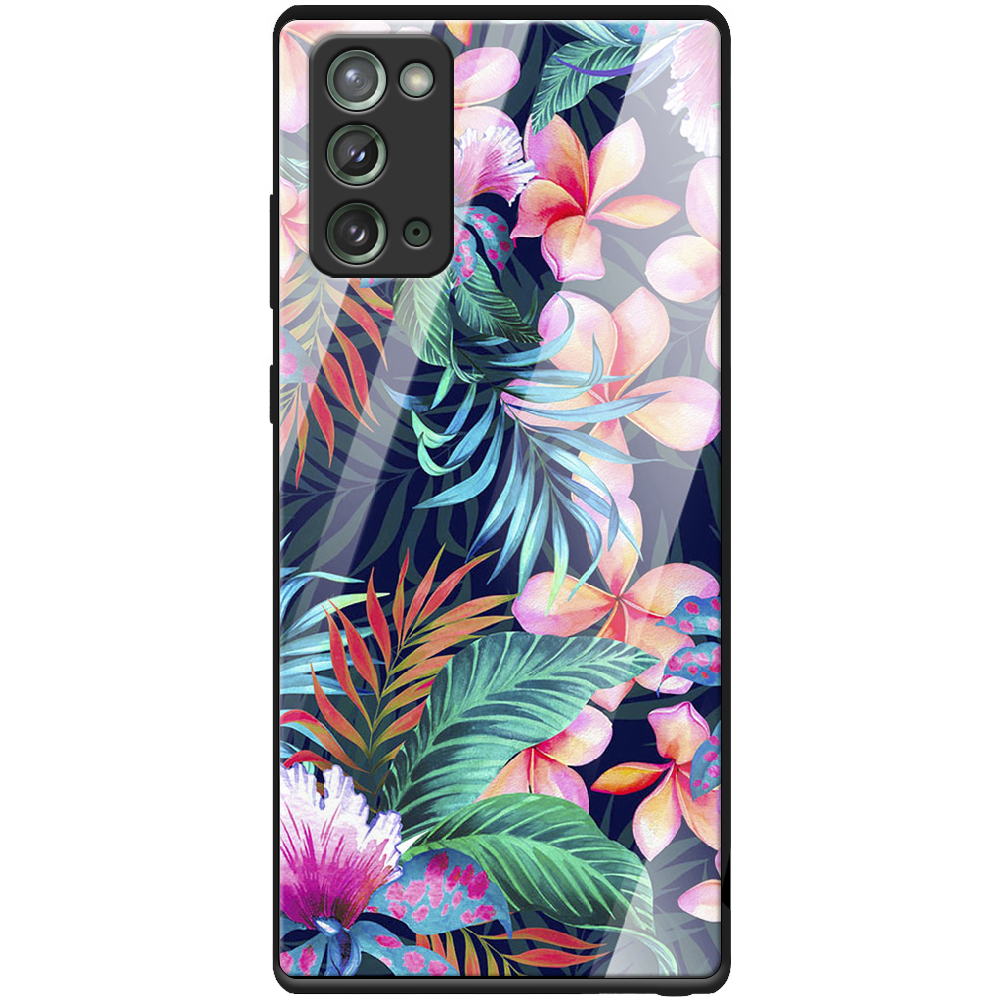 Чохол Boxface Samsung N980 Galaxy Note 20 flowers in the tropics Чорний силікон зі склом (40568-up1971-41112)