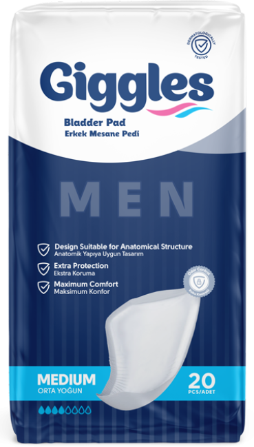 Урологические прокладки для мужчин Giggles Bladder Pad Man M 20 шт. 4 кап.