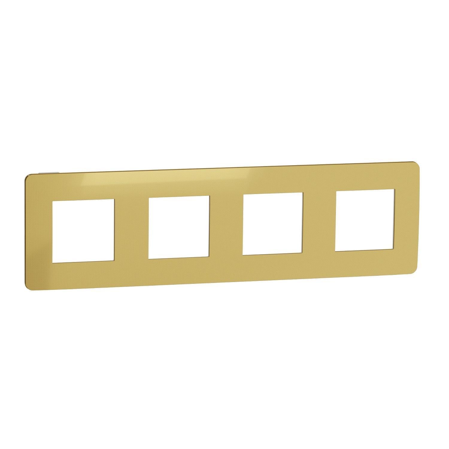 Рамка четырехместная Schneider Electric Unica Studio Золотой/Белый (NU280859)