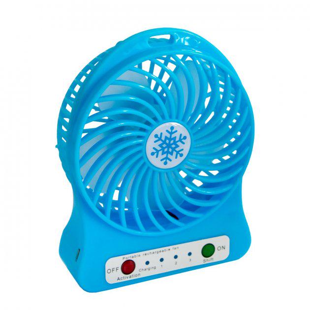 Вентилятор mini fan XSFS-01 с аккумулятором 18650 Blue (11315130) - фото 2