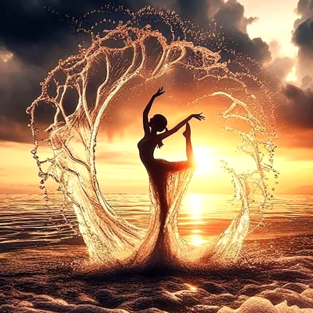 Алмазная мозаика Танец на воде полная выкладка/квадратные камни/на подрамнике 40х40 см (AS 44147П)