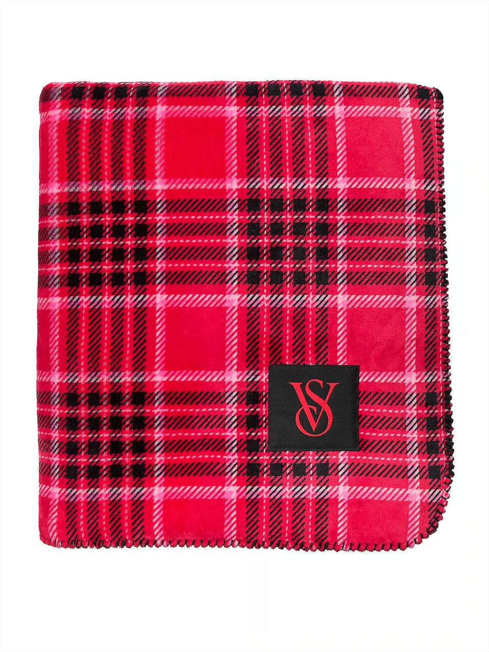 Плед Victoria's Secret Cozy-Fleece Blanket флісовий Червоний у клітинку (23161983)
