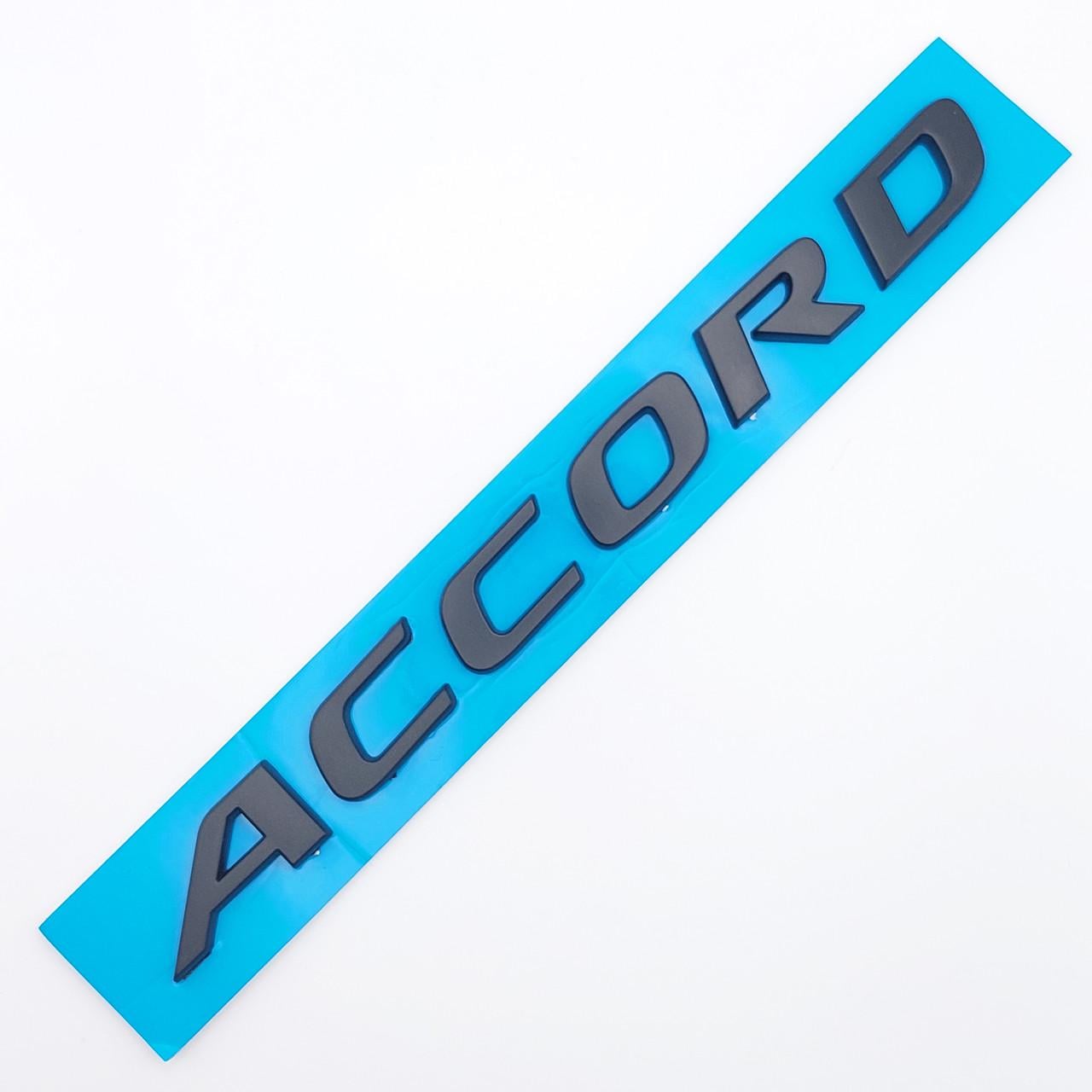 Эмблема надпись Accord Honda ABS 19х1,5 см Черный матовый (1729755839)