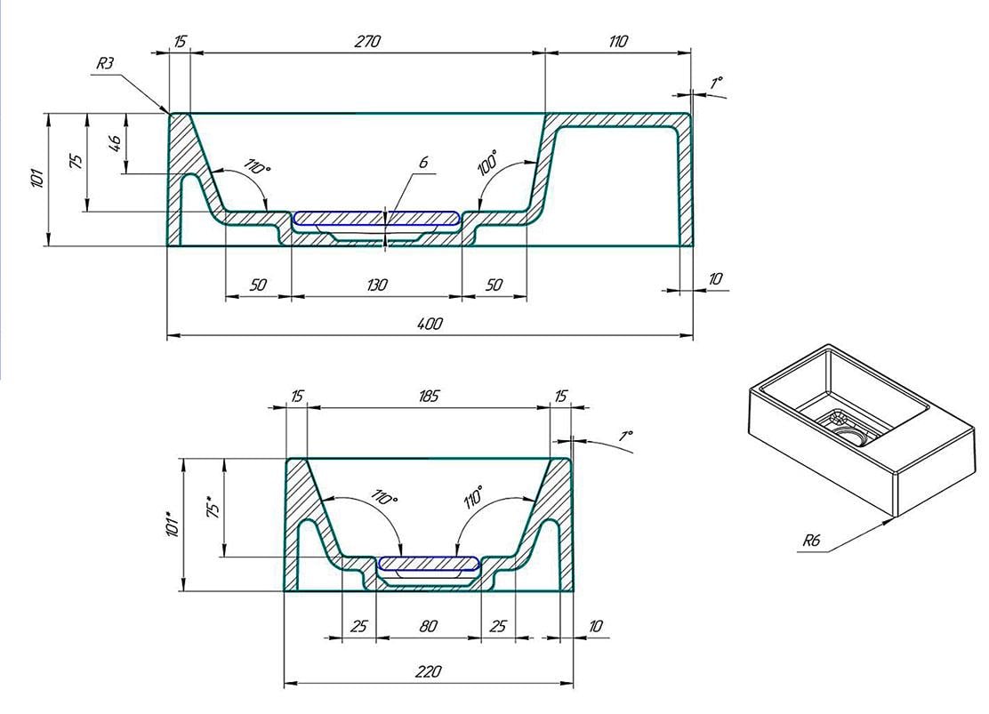 Умывальник подвесной Status Savay L Black (728) - фото 12