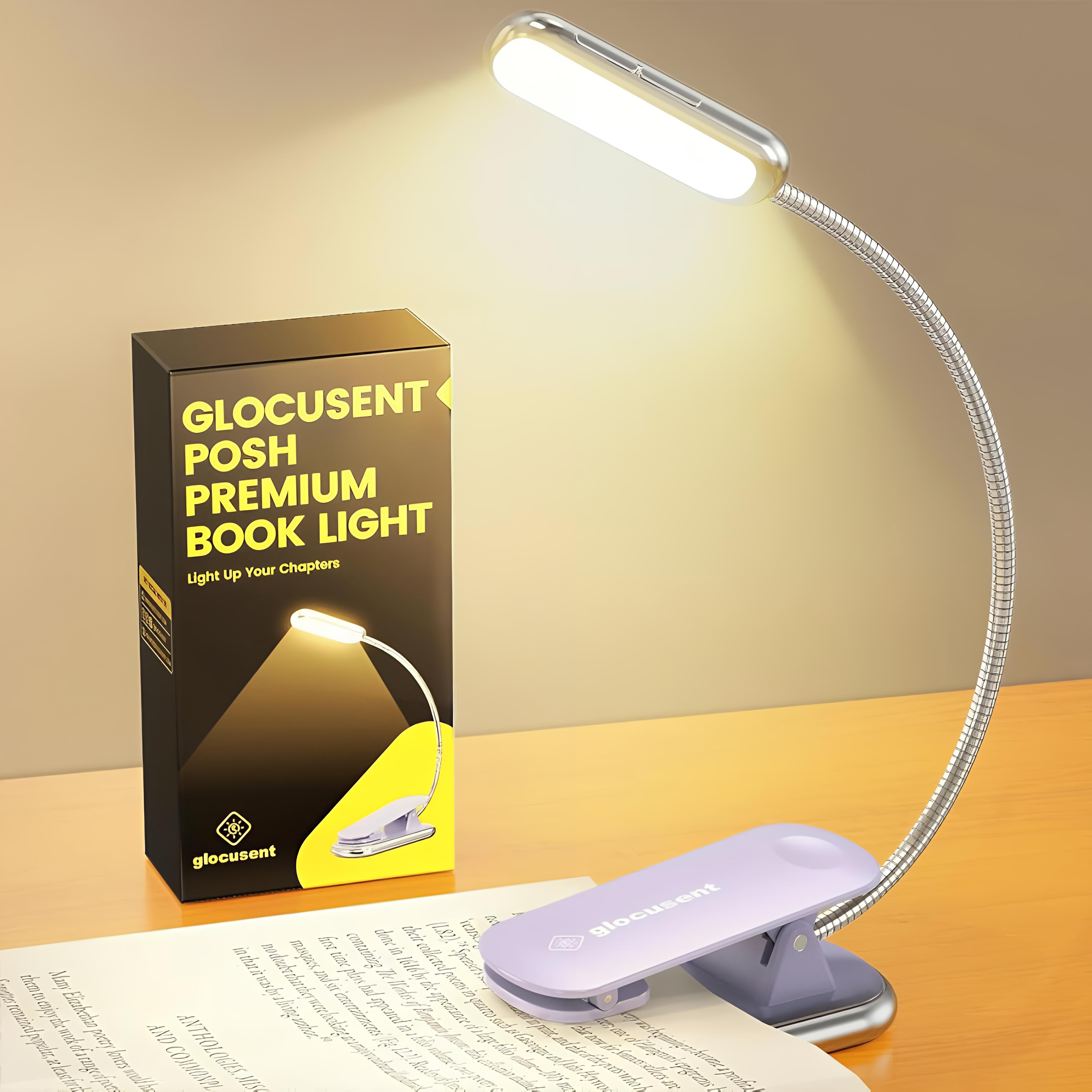 Лампа акумуляторна GLOCUSENT A20 16 LED гнучка металева Clip ніжка з прищіпкою та таймером Purple (2122466)