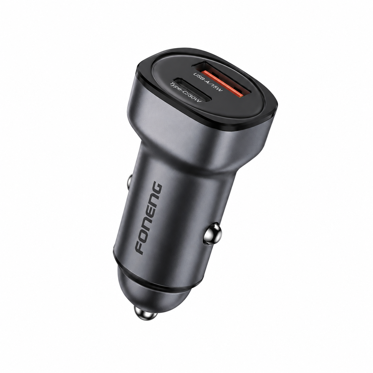 Зарядное устройство автомобильное Foneng C23 A+C 2-Port Zinc Alloy Car Charger 30W Dark Gray (58421763)