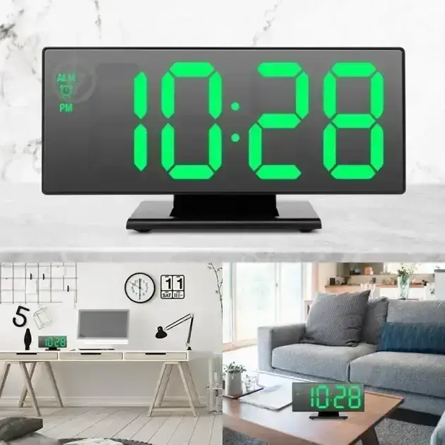 Часы настольные электронные LED VST 897L VST-897L с будильником и зеркальным дисплеем питание от USB (VST 897L) - фото 3 Часы настольные электронные LED VST 897L VST-897L с будильником и зеркальным дисплеем питание от USB (VST 897L) - фото 3