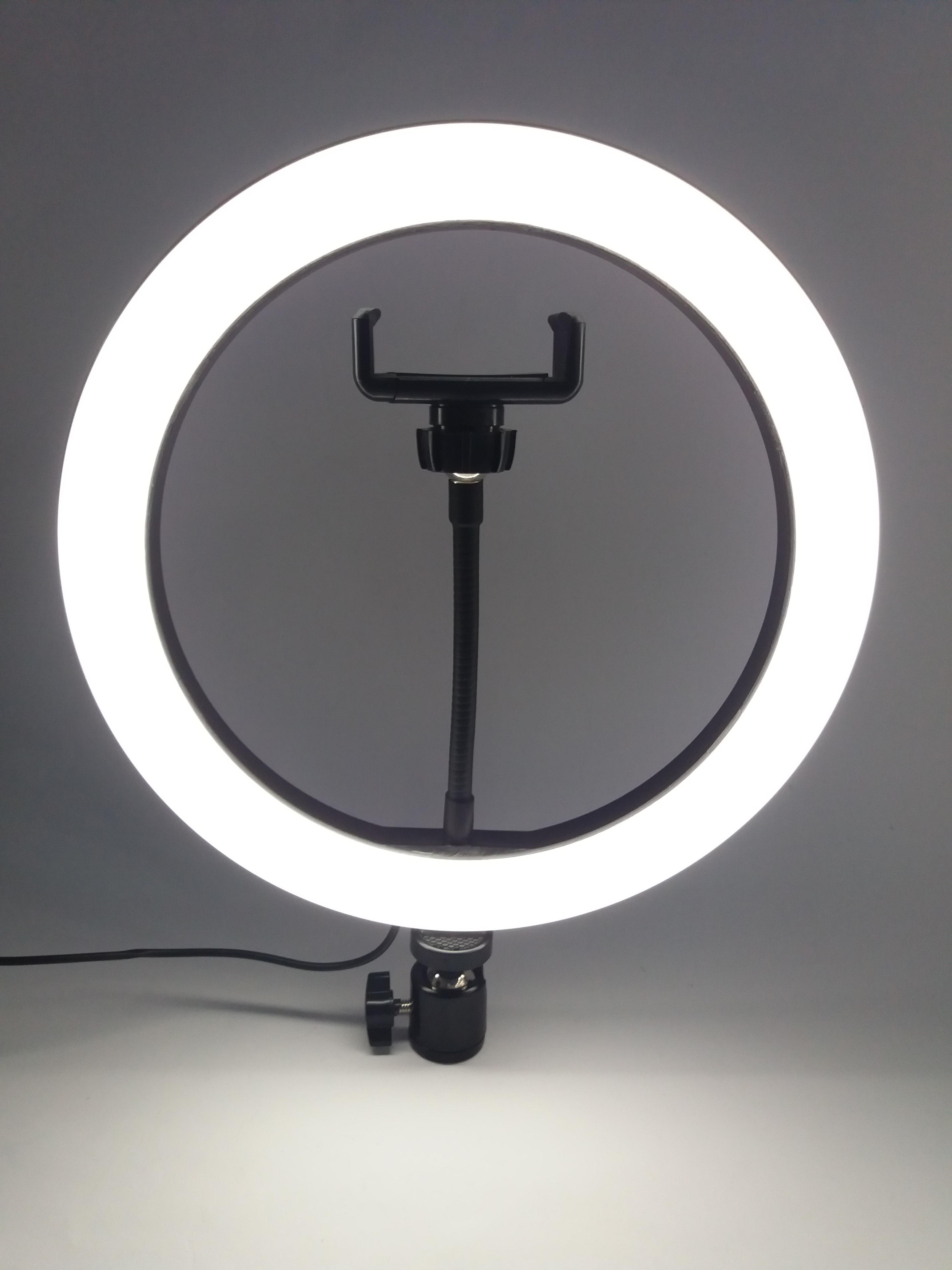 Светодиодная кольцевая лампа Ring Fill Light диаметром 26 см с держателем для смартфона (18049) - фото 4