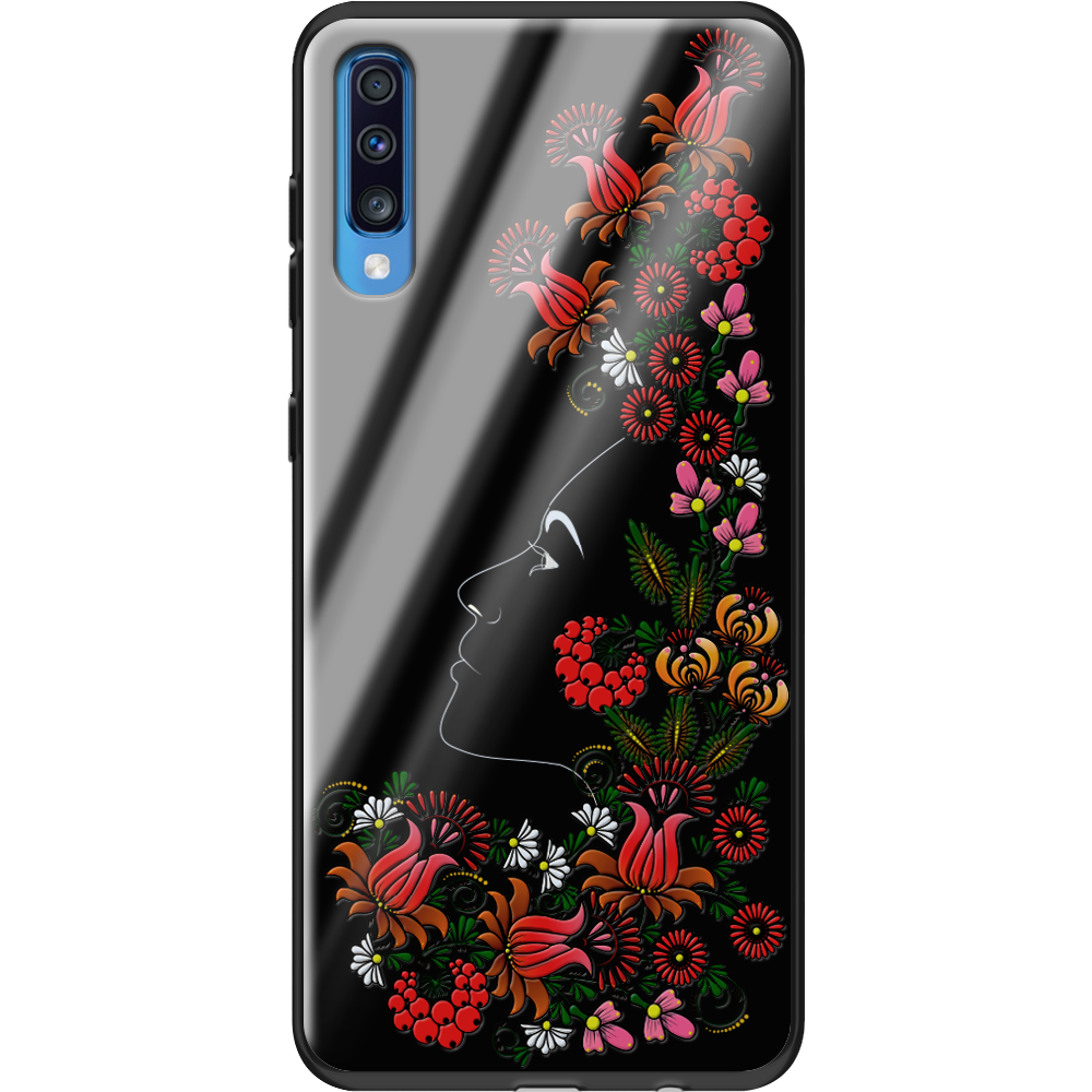 Чехол Boxface Samsung A705 Galaxy A70 3D Ukrainian Muse Черный силикон со стеклом (36860-bk64-37740)