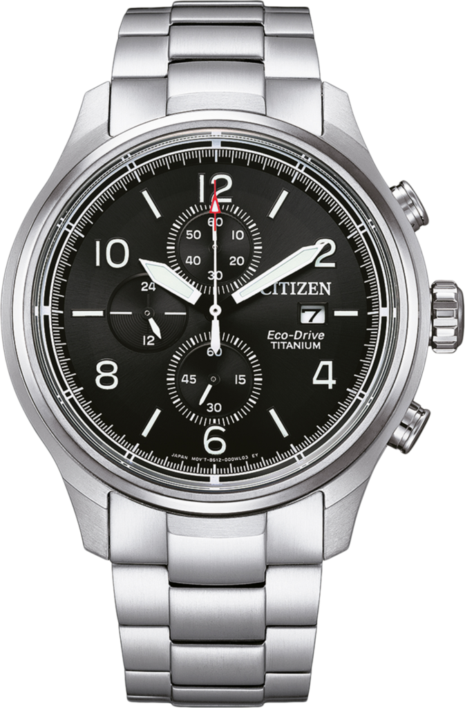 Наручний годинник чоловічий Citizen CA0810-88E Eco-Drive із сапфіровим склом/титановим корпусом/чорним циферблатом та водозахистом 100 м