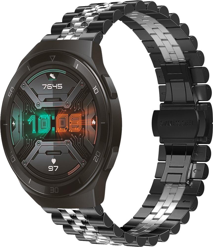 Браслет металлический Stech Line для Huawei Watch GT2e 46 мм Black Silver (29142-03)