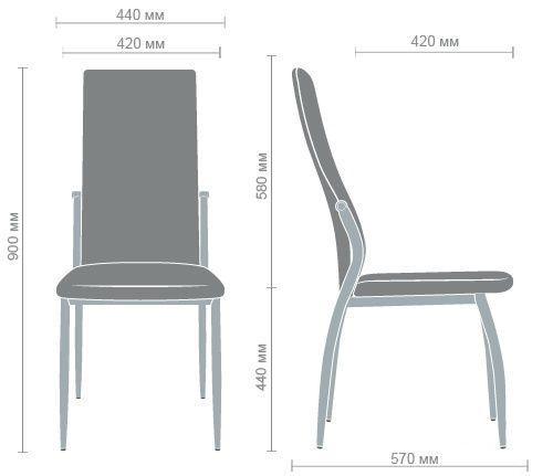 Обідній стілець AMF Картер метал/шкірозамінник 900х440х570 мм Хром/Молочний - фото 9