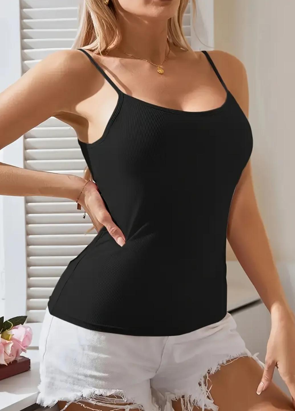 Майка женская Comfort Plus в рубчик с поролоновыми вкладышами M Черный (1959-42-03) - фото 7