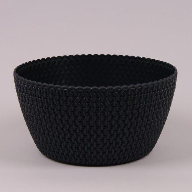 Горшок пластмассовый Flora Миска Splofy 24 см 91770 Антрацитовый (DR015516)