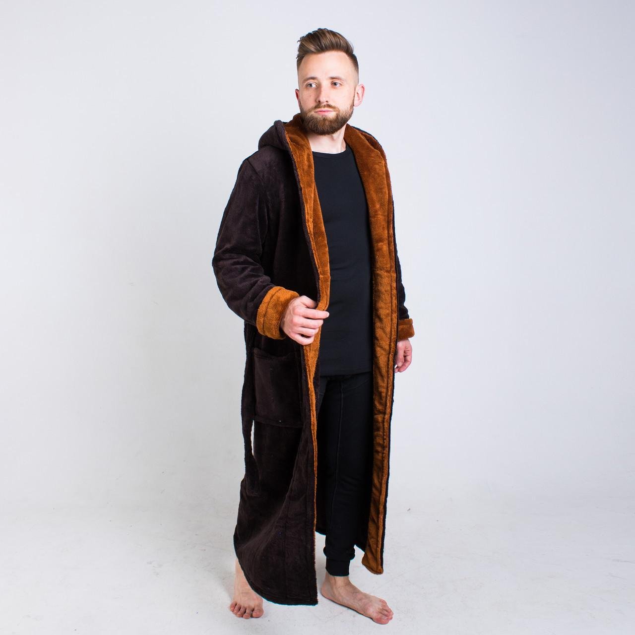 Халат мужской махровый 4XL Шоколадный (58-60) - фото 2 Халат мужской махровый 4XL Шоколадный (58-60) - фото 2