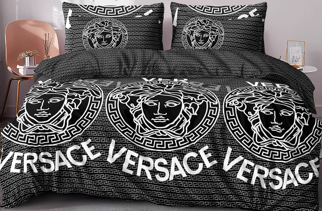 Комплект постельного белья Versace евро бязь 240х220 см (G-5262/E)
