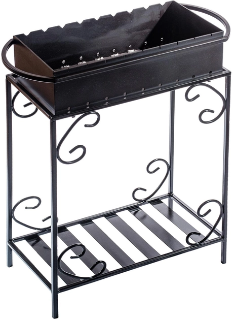 Мангал переносний Metalzavod M9-3D на 9 шампуров на дровниці Чорний (81-17-M9-3D) - фото 2 Мангал переносний Metalzavod M9-3D на 9 шампуров на дровниці Чорний (81-17-M9-3D) - фото 2