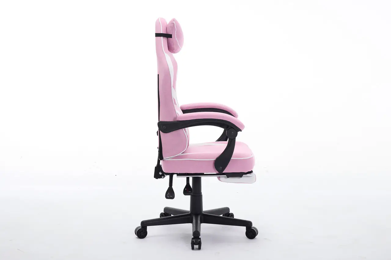 Крісло комп'ютерне Deus ED09 текстиль з підставкою для ніг Рожево-білий (2976) - фото 3 Крісло комп'ютерне Deus ED09 текстиль з підставкою для ніг Рожево-білий (2976) - фото 3