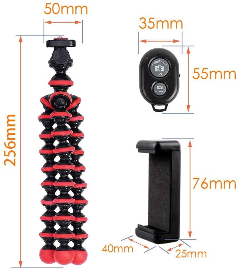 Настольный штатив Alitek Flexible S для GoPro камеры и телефона Red/Black - фото 3