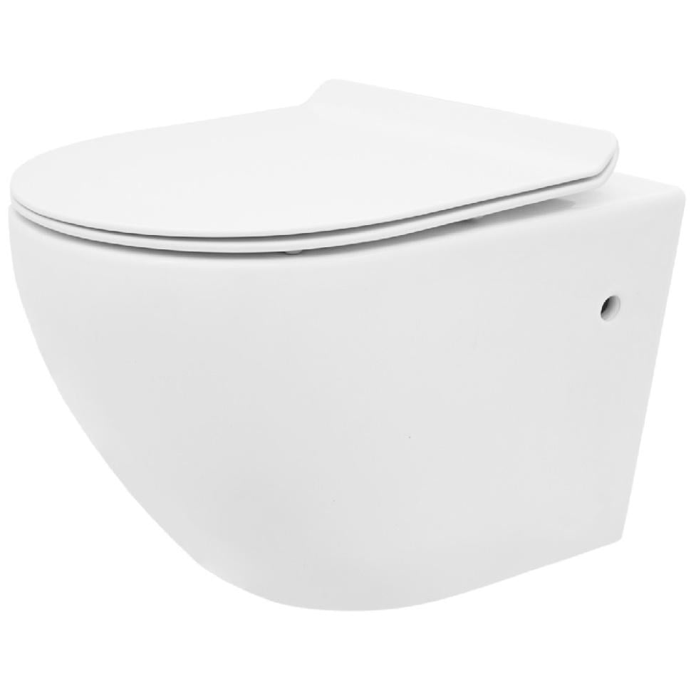 Унитаз Rea Сarlo Mini Rimless с медленно падающим сиденьем Белый (REA-C1256)