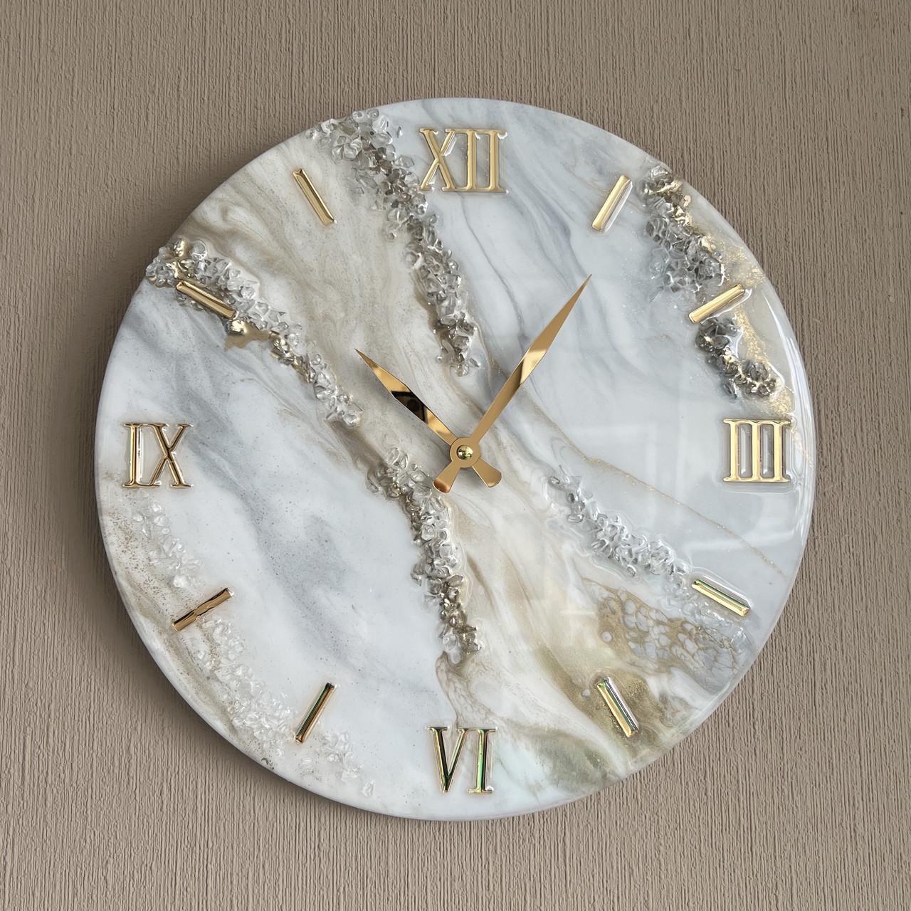 Часы настенные круглые из эпоксидной смолы EPOXY M201 45x45 см