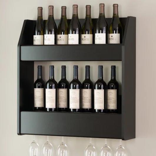 Полка для вина настенная из дерева Окаяма Венге (ПНК-000712)