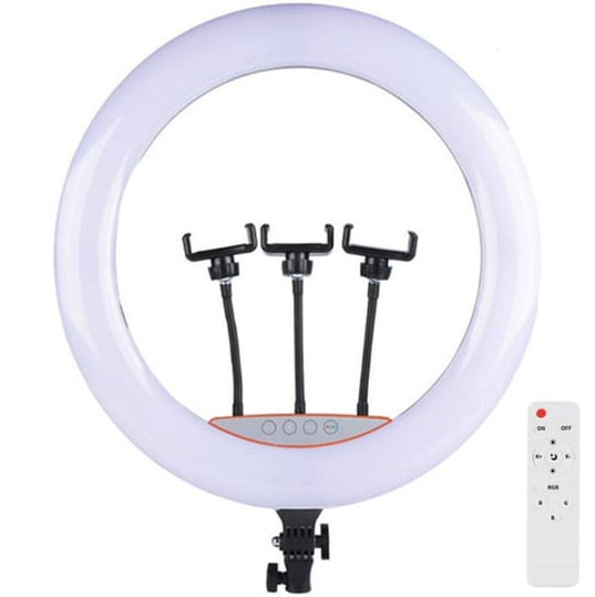 Лампа кольцевая Led 45 см сенсорная 3 режима света 3 держателя/штатив 2 м - фото 8