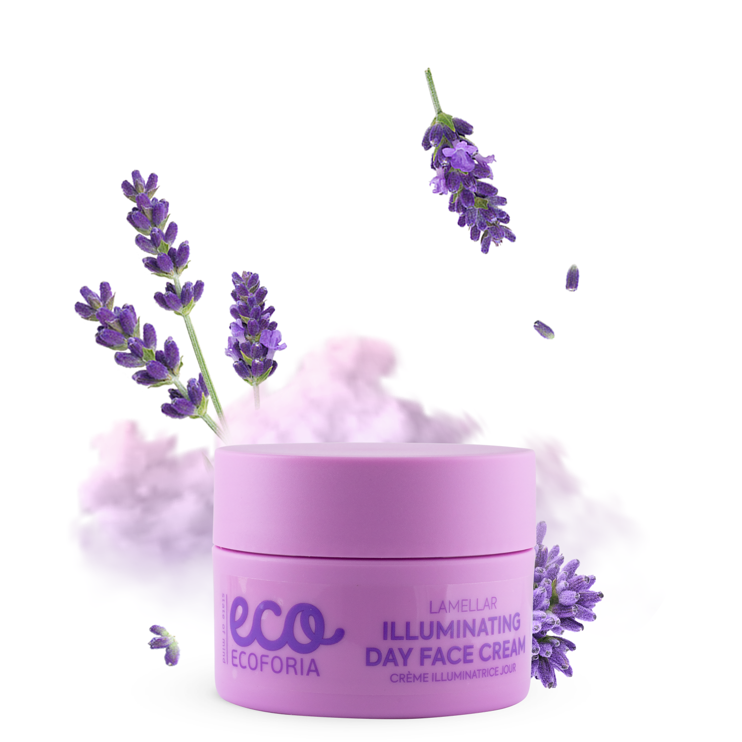 Крем для лица Ecoforia Lavender Clouds дневной Ламелярный с эффектом сияния 50 мл