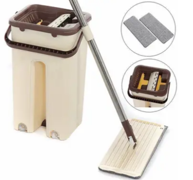 Швабра з відром Supretto Scratch Cleaning Mop Бежевий (DR017676) - фото 3