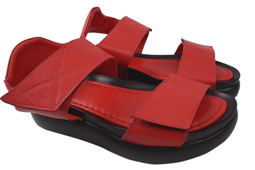 Босоножки женские Aquamarin на платформе из кожи р. 36 Красный (1771-20LBC)