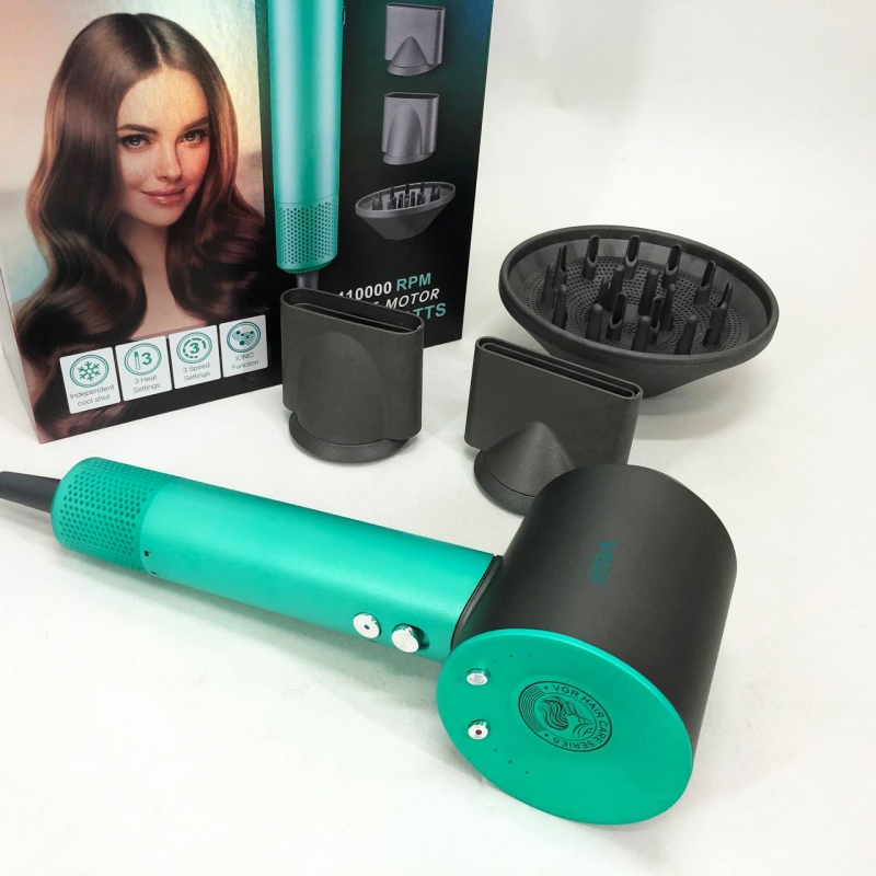 Фен для волос VGR V-440 профессиональный 1400 Вт Green (tf7291) - фото 12 Фен для волос VGR V-440 профессиональный 1400 Вт Green (tf7291) - фото 12