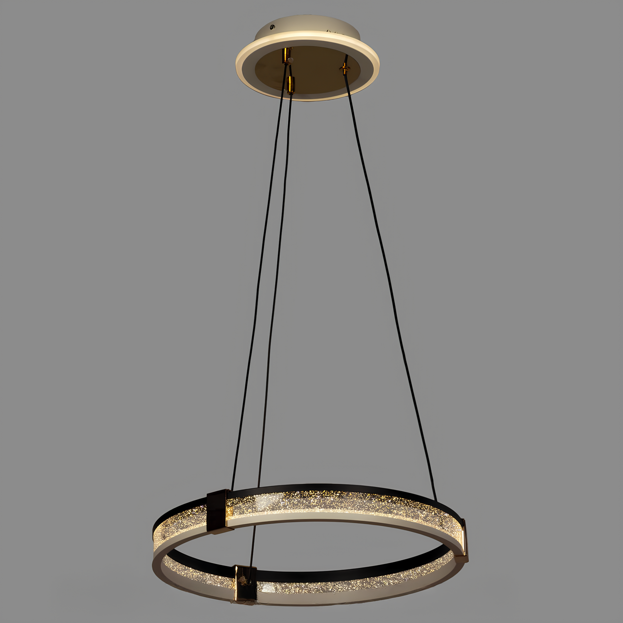 Люстра светодиодная Svet с кристаллическим эффектом и пультом 66W 3000К-6000К (SY-16056/400H WH+BK)