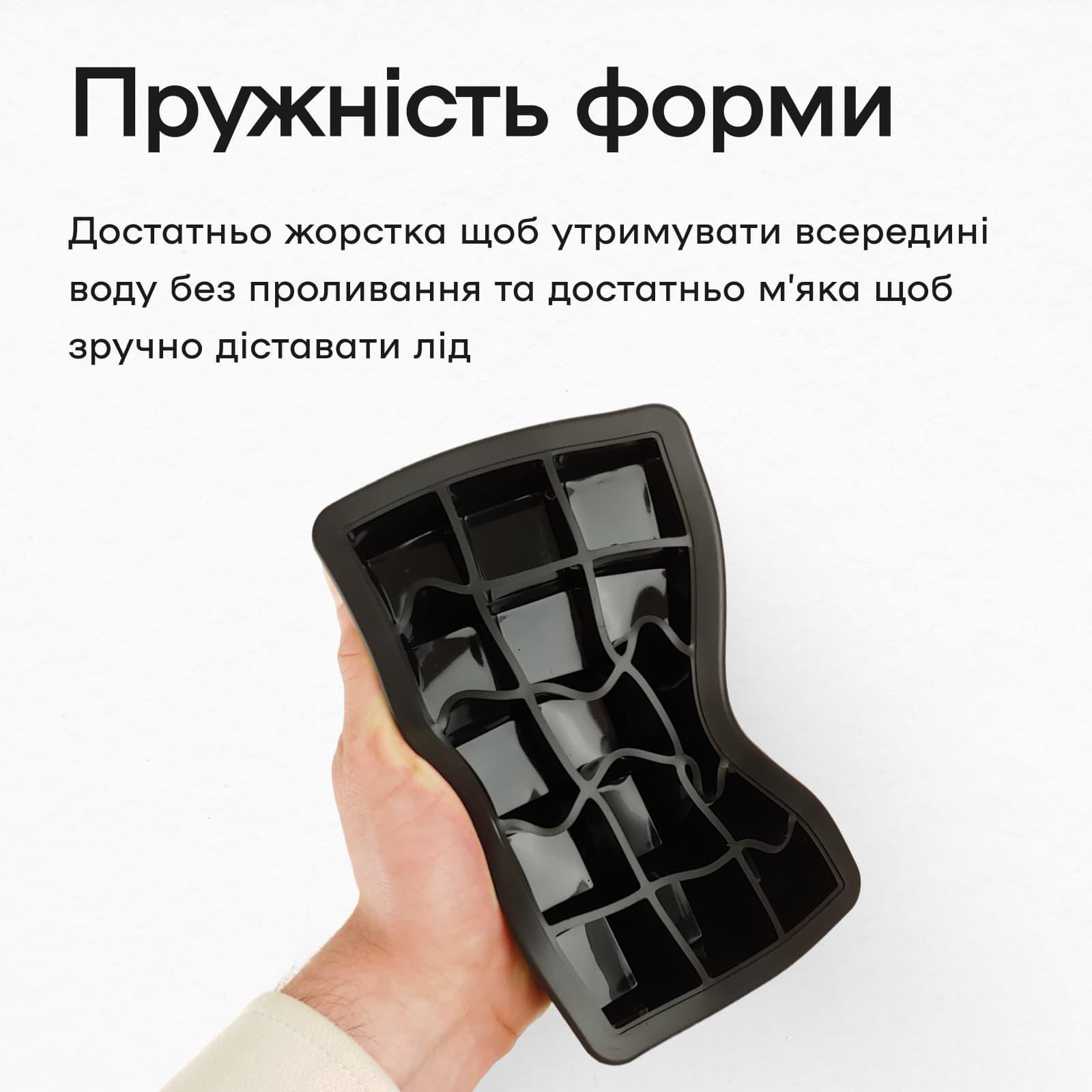 Форма для льда с крышкой Olin&Olin 15 кубиков по 33х33 мм Черный (0721-M-15-Black) - фото 9